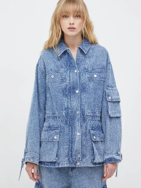 Džínová bunda Edition Virea TT Struct přechodná modrá