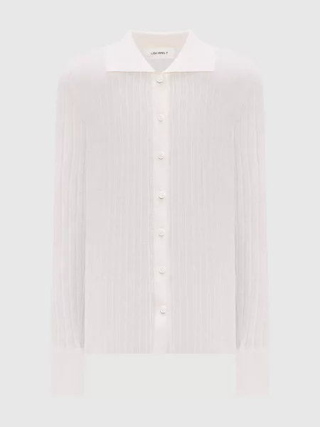 Джемпер Aria з кашеміру з коміром-поло Lisa Yang білий