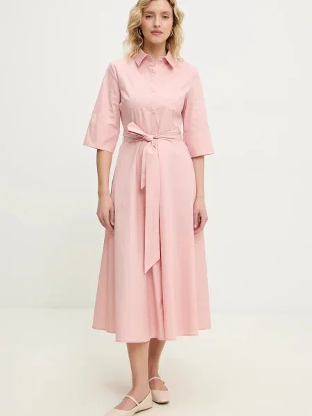 Answear Lab rochie din midi evazati roz