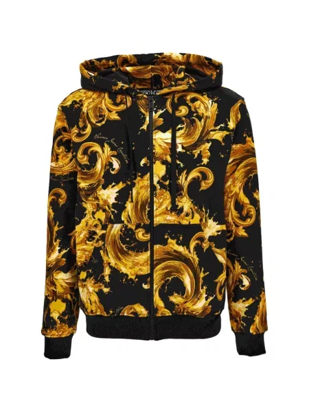 Hanorac cu glugă Versace Jeans Couture cu imagine auriu