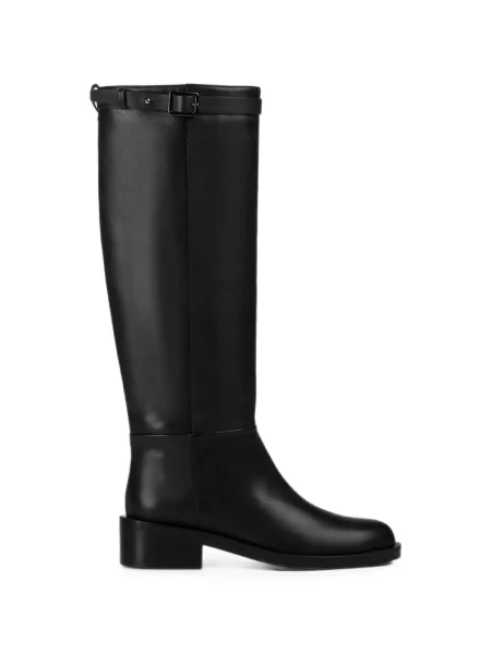 Botine Doucal's din piele cu cataramă negru