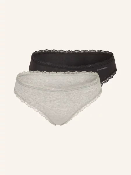 Calvin Klein Balení 2 Ks Kalhotek Cotton Stretch světle šedá černá