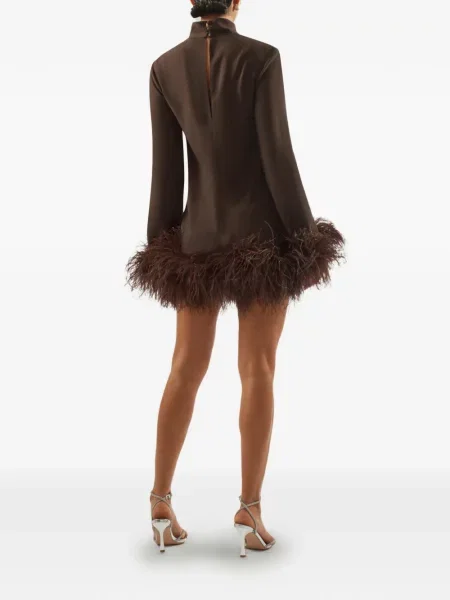 Rochie Taller Marmo cu pene maro