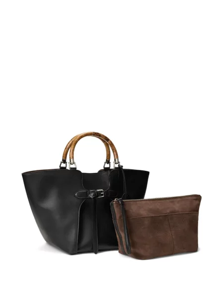 Geanta de piele Ralph Lauren Collection din piele negru