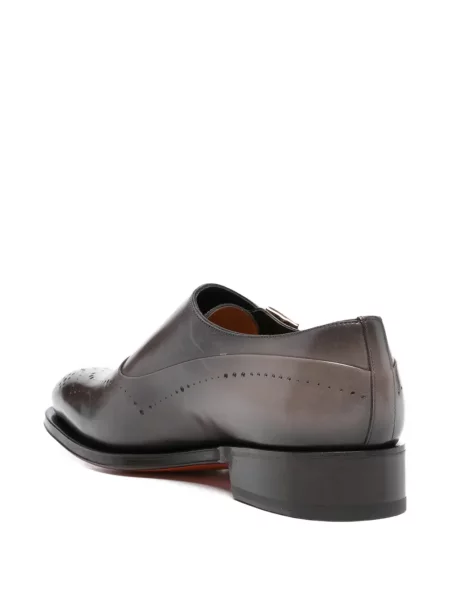 Pantofi monk Santoni cu cataramă maro