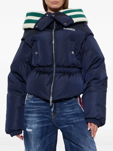 Gulerat geacă cu puf Dsquared2 albastru