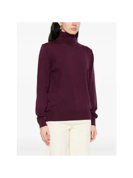 Sweter z golfem Etro wełniany do golfa czerwony