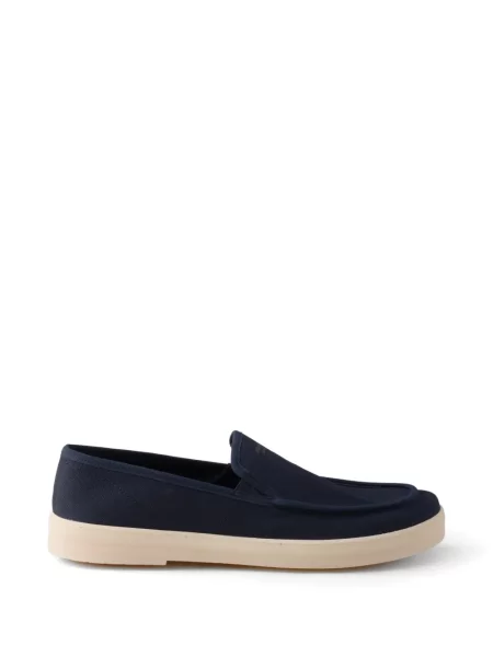Material textil pantofi loafer Prada albastru