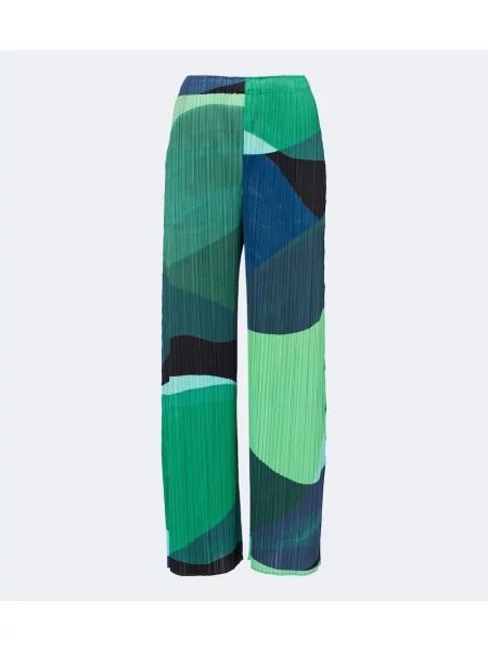 Nadrág Pleats Please Issey Miyake zöld