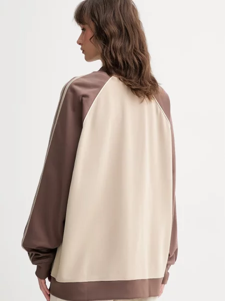 Adidas Originals bluza rozpinana z bawełną beżowa