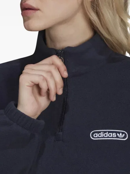 Legginsy Adidas do biegania z nadrukiem z dekoltem w serek czerwone