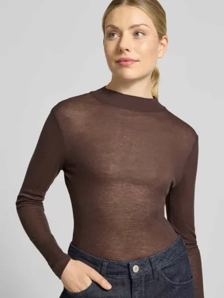 Bluzka z długim rękawem o kroju slim fit z mieszanka i wełny Opus