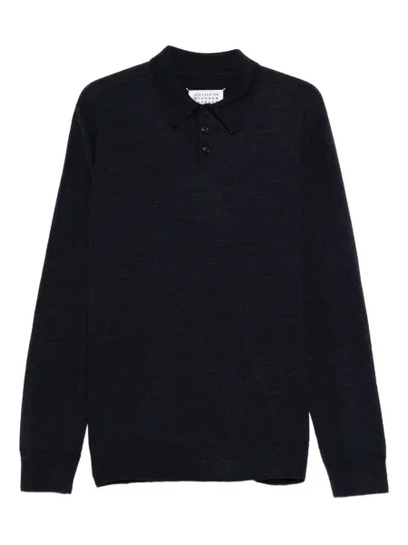 Polo Maison Margiela wełniane niebieskie