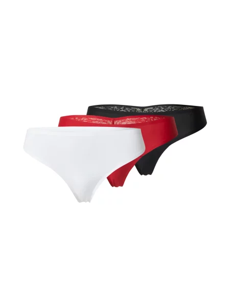 Hunkemöller Tangice živo rdeča / črna bela