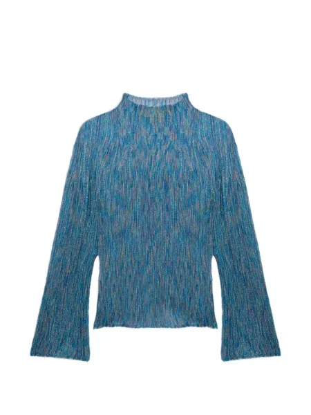 Top Momoni dzwony prążkowany niebieski