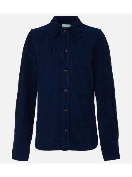 Top Victoria Beckham sztruksowy niebieski