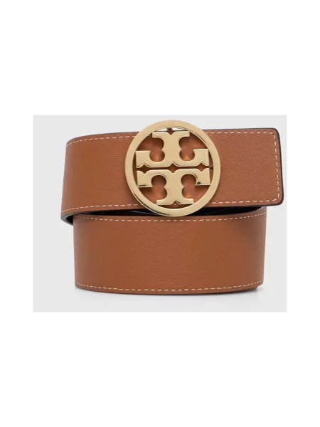 Pasek Tory Burch skórzany z paskiem dwustronny czarny