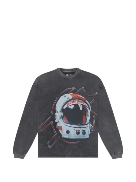 Tricou Godspeed lung gri