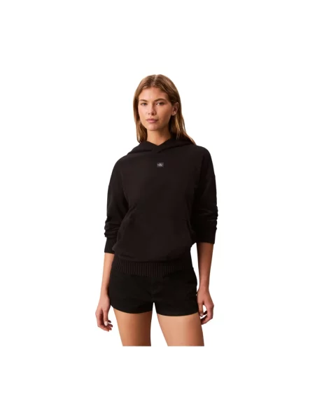 Bluza z kapturem Calvin Klein Jeans czarna