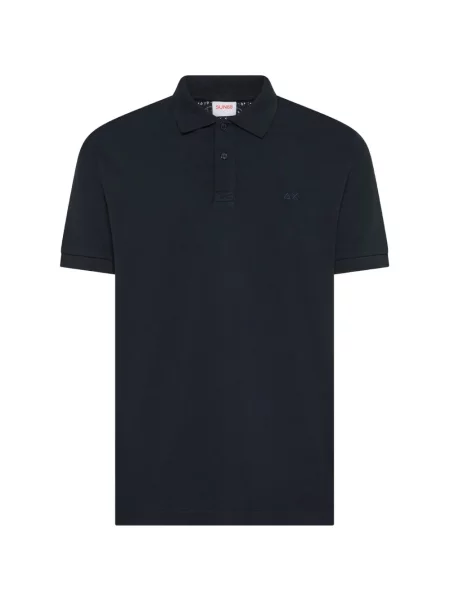 Tricou polo Sun68 cu autograf albastru