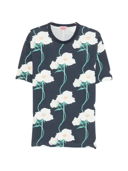 Tricou Kenzo cu model floral cu imagine albastru
