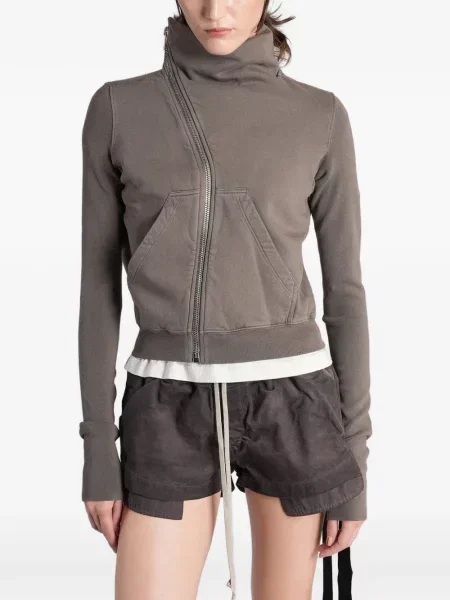Hanorac cu fermoar Rick Owens Drkshdw asimetric gri
