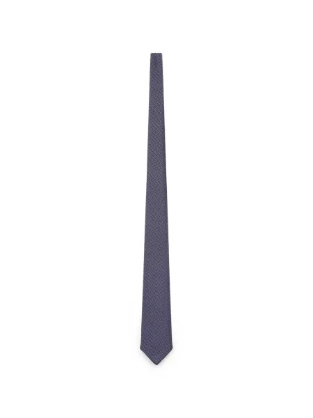 Cravată Kiton de mătase cu imagine cu imprimeu geometric albastru