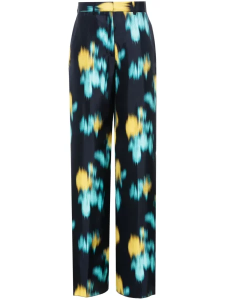 Pantaloni Lanvin cu imagine cu imprimeu abstract albastru