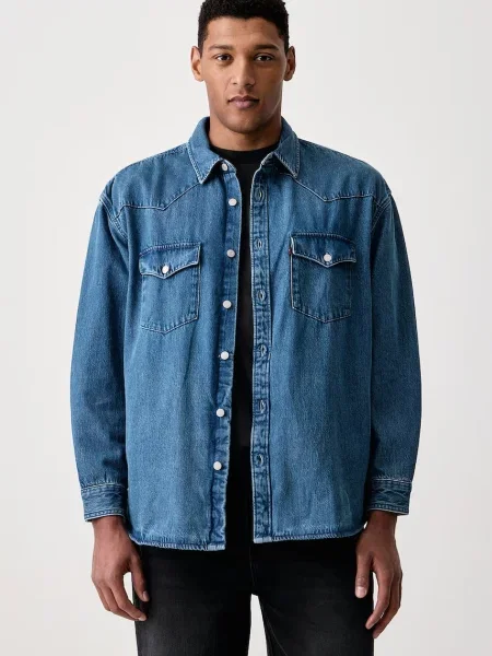 Levi's geacă tip cămașă pentru bărbați din denim DENAMORE WESTERN albastru
