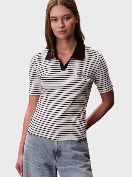 У смужку поло Calvin Klein Jeans біле