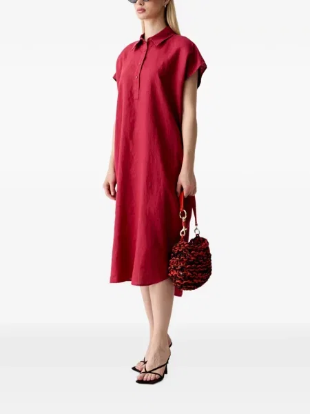 Scurt rochie tip cămașă Benetton roșu