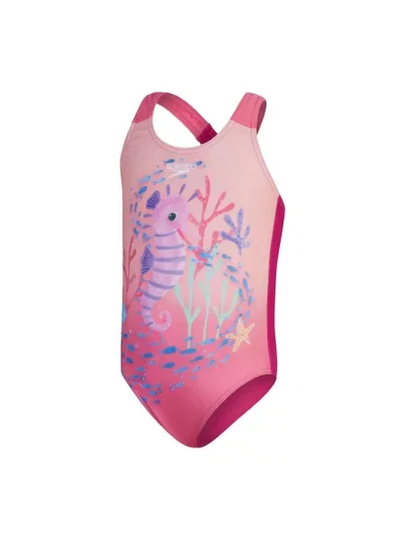 Jednoczęściowy strój kąpielowy niemowlęcy dziewczynka Speedo Placem Print różowy