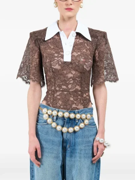 Polo Rowen Rose din dantelă scurt roz