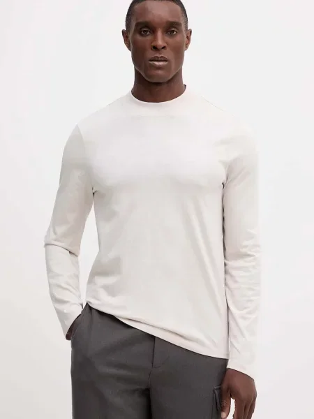 Тениска с дълъг ръкав Armani Exchange бежово