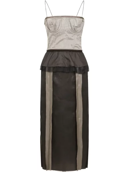 Rochie Maison Margiela de mătase de costum gri