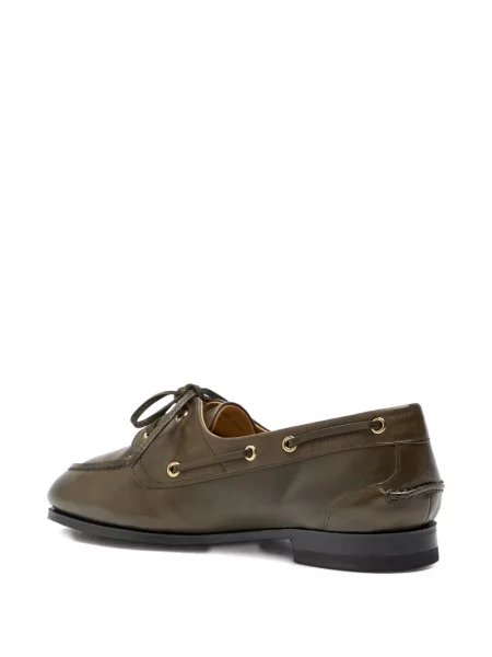 Pantofi loafer Bally cu șireturi din piele verde