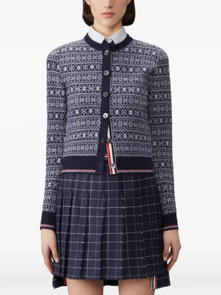 Cardigan Thom Browne de lână albastru