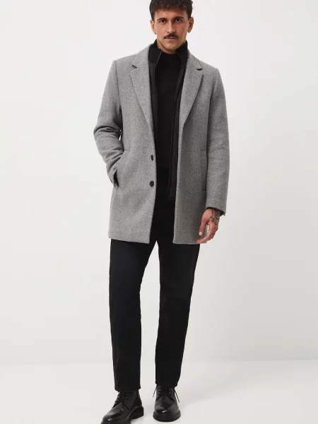 Medicine płaszcz z domieszką wełny szary