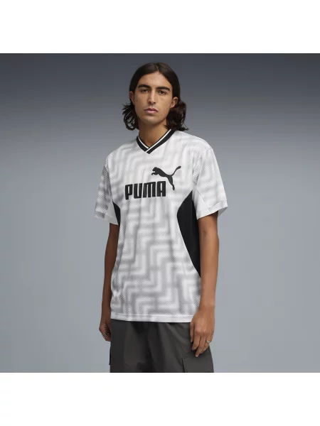 PUMA luźna koszulka piłkarska Essentials z blokami kolorów Odzież S biały