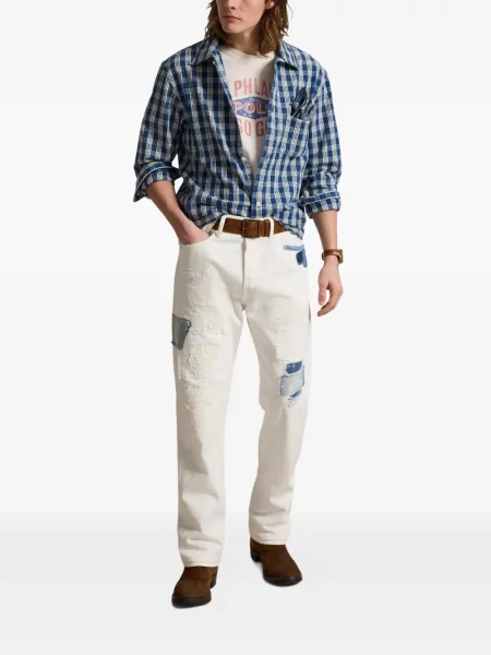 Ριγέ δερμάτινος κάλτσες Polo Ralph Lauren με κορδόνι μαύρο
