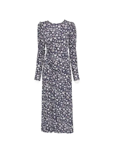 Rochie midi Mar De Margaritas cu model floral cu imagine albastru