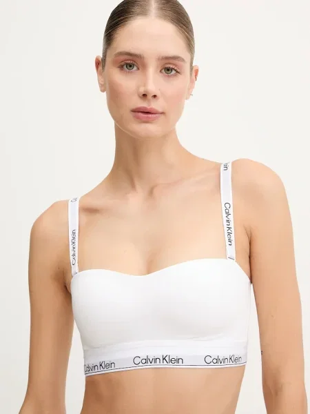 Сутиен Calvin Klein Underwear с изчистен дизайн бяло
