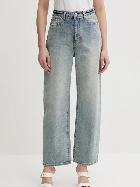 Armani Exchange jeans high waist albastru