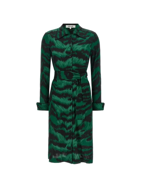 Rochie tip cămașă Dvf Diane Von Furstenberg cu imagine verde