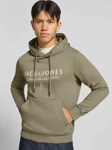 Bluza z kapturem o kroju relaxed fit z mieszanka bawełny model KYLE' Jack & Jones