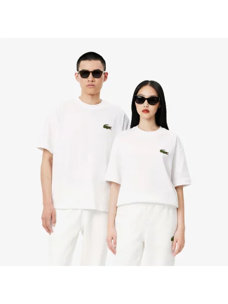Lacoste T-Shirt O Kroju Oversize biała