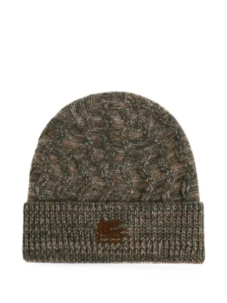 Căciulă Etro cu broderie tricotate verde