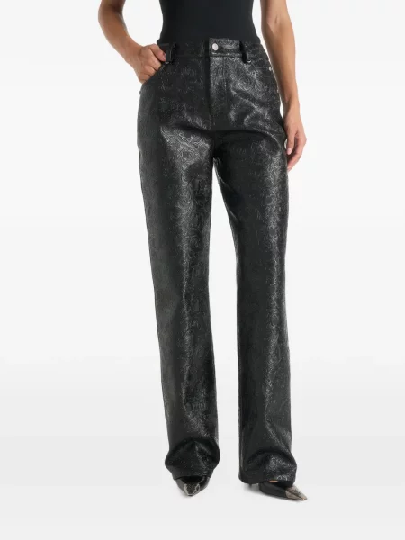 Pantaloni Manière De Voir din piele negru