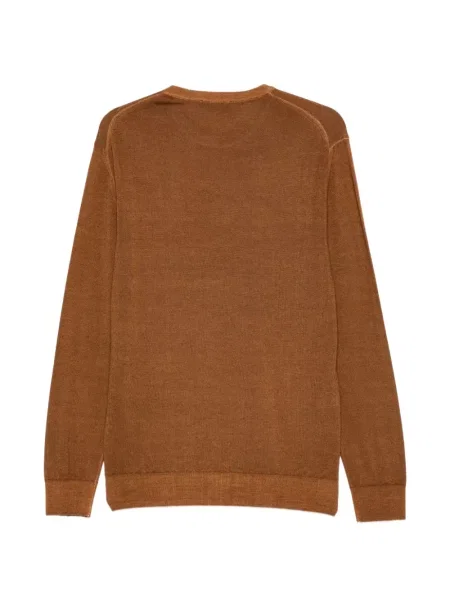 Кашмирен пуловер Piacenza Cashmere с кръгло деколте кафяво
