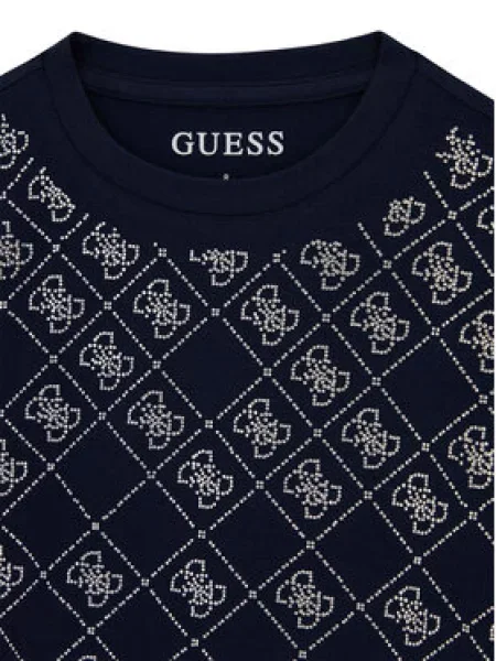Guess Majica Mornarsko Boxy Fit modra
